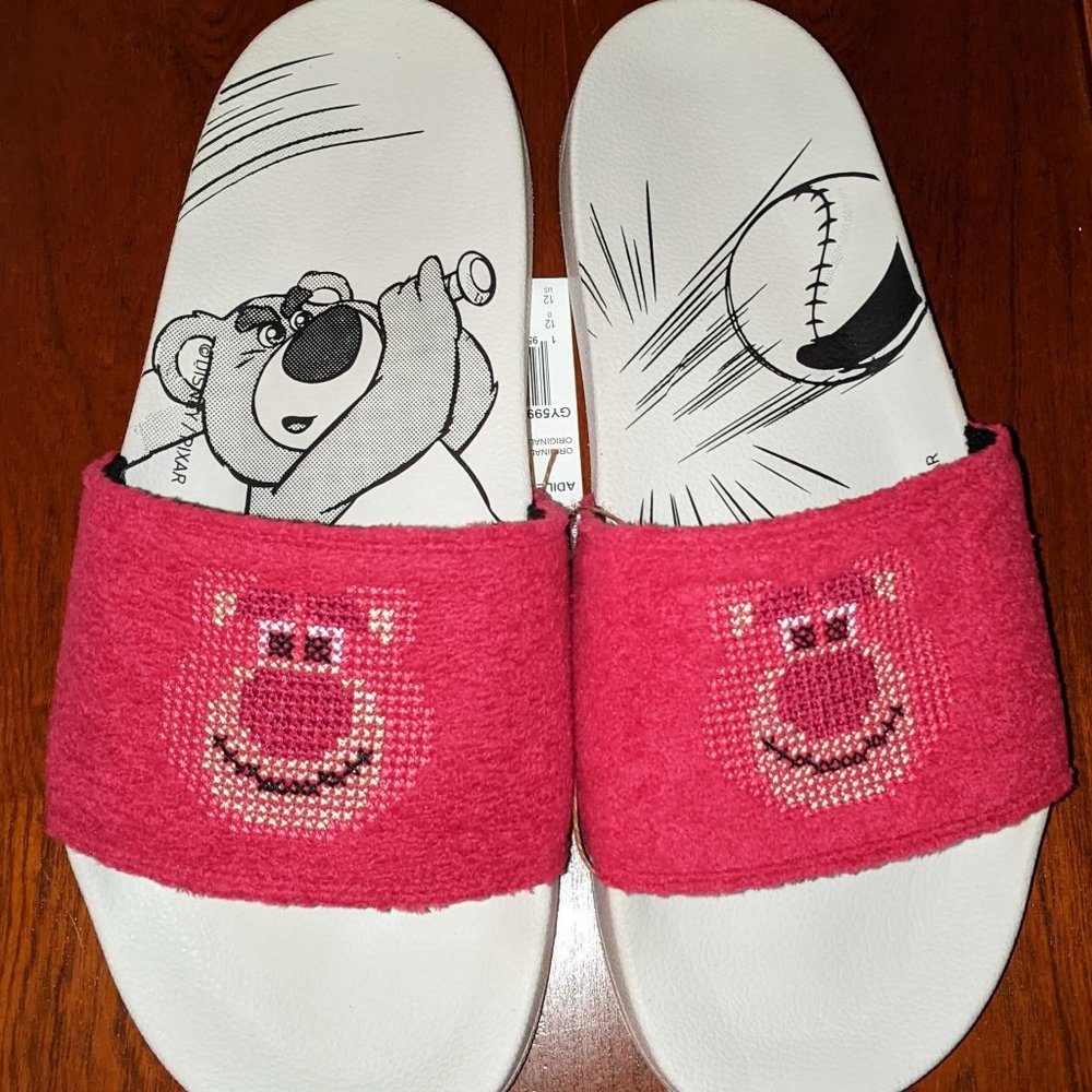 Disney Pixar's "Lots-o'-Huggin' Bear" Adidas Adilette Lite Slides NWT 12